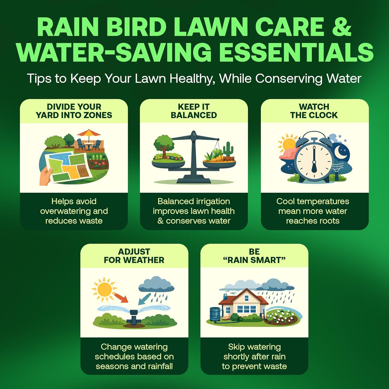 Rain Bird 1804 Spray Head with 15van Nozzle; 0° to 360° Adjustable; 15' Radius (Pack of 5) : Patio, Lawn & Garden