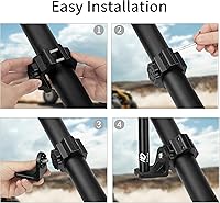 Vista 3 de Soporte de luz de látigo UTV y soporte de barra de luz, abrazadera de aleación de aluminio resistente para jaula enrollable de 1.75 a 2 pulgadas