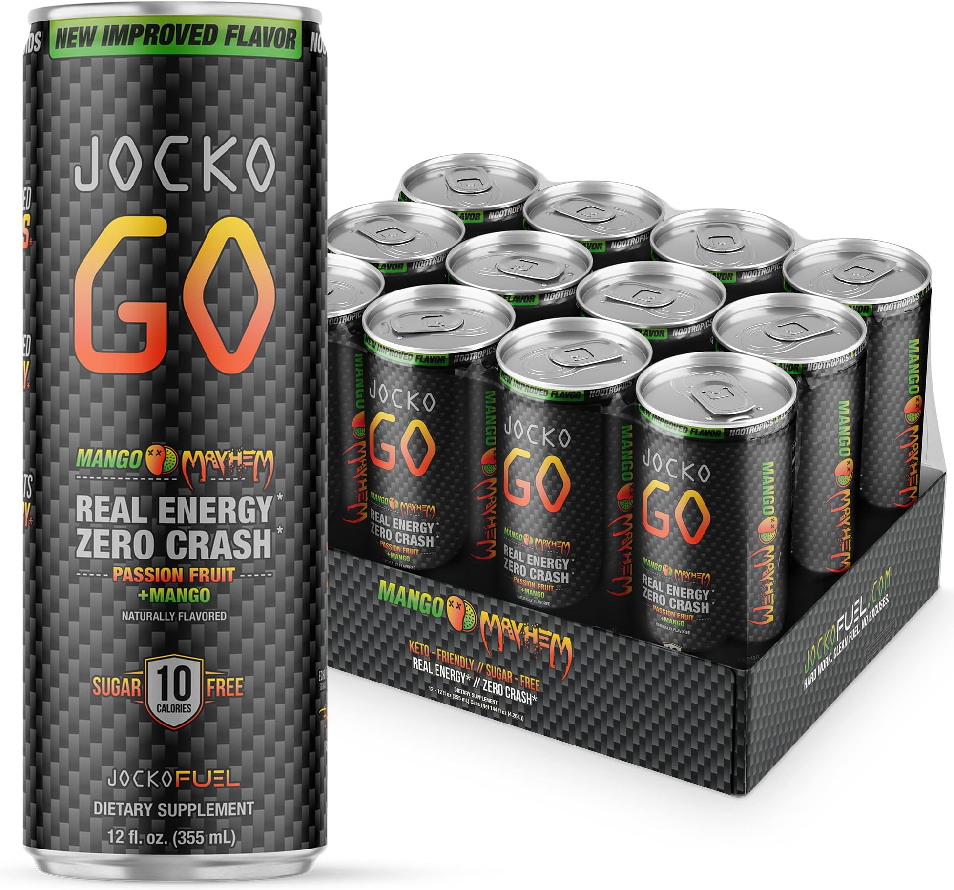 Juvee Energy Drink 0 Sugar 5 Calories (Pack of 12) (TROPICAL CRUSH) Health