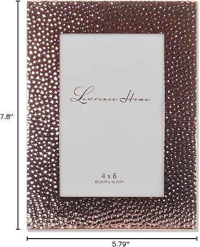 Miniatura 8 de Lawrence Frames Marco de fotos de metal pulido martillado, 4 x 6, cobre