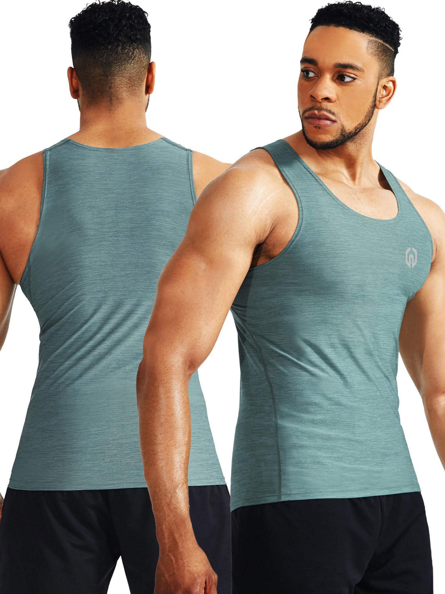 Neleus Herren Tank Top Laufshirt (3er Pack)