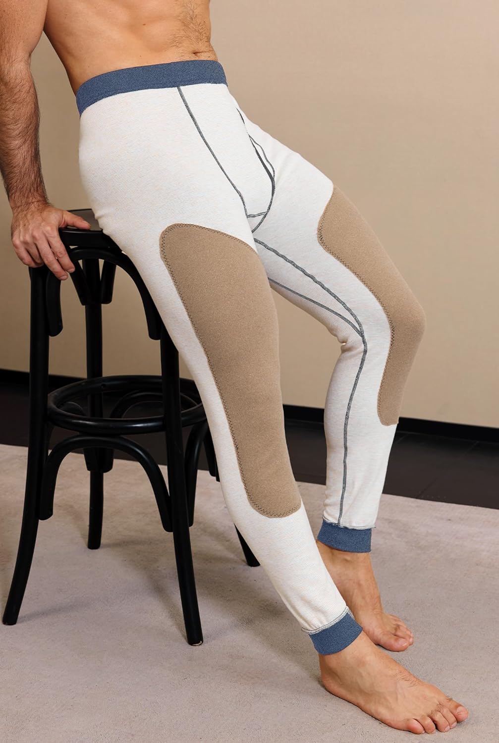 Men's Thermal Long Johns Extra Knee Layer Fleece Leggings Underwear Pant for Cold Weather (S-XXL) - Image 2