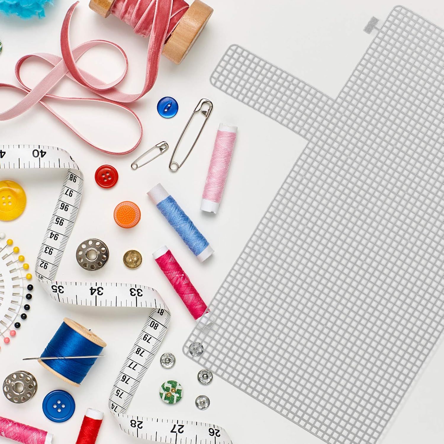 COHEALI Purse Making Supplies 12 Pcs Plastic Purse Making Supplies Woven mesh Sheets Needlepoint Canvas Mesh Canvas Sheets White 40X36.5CM