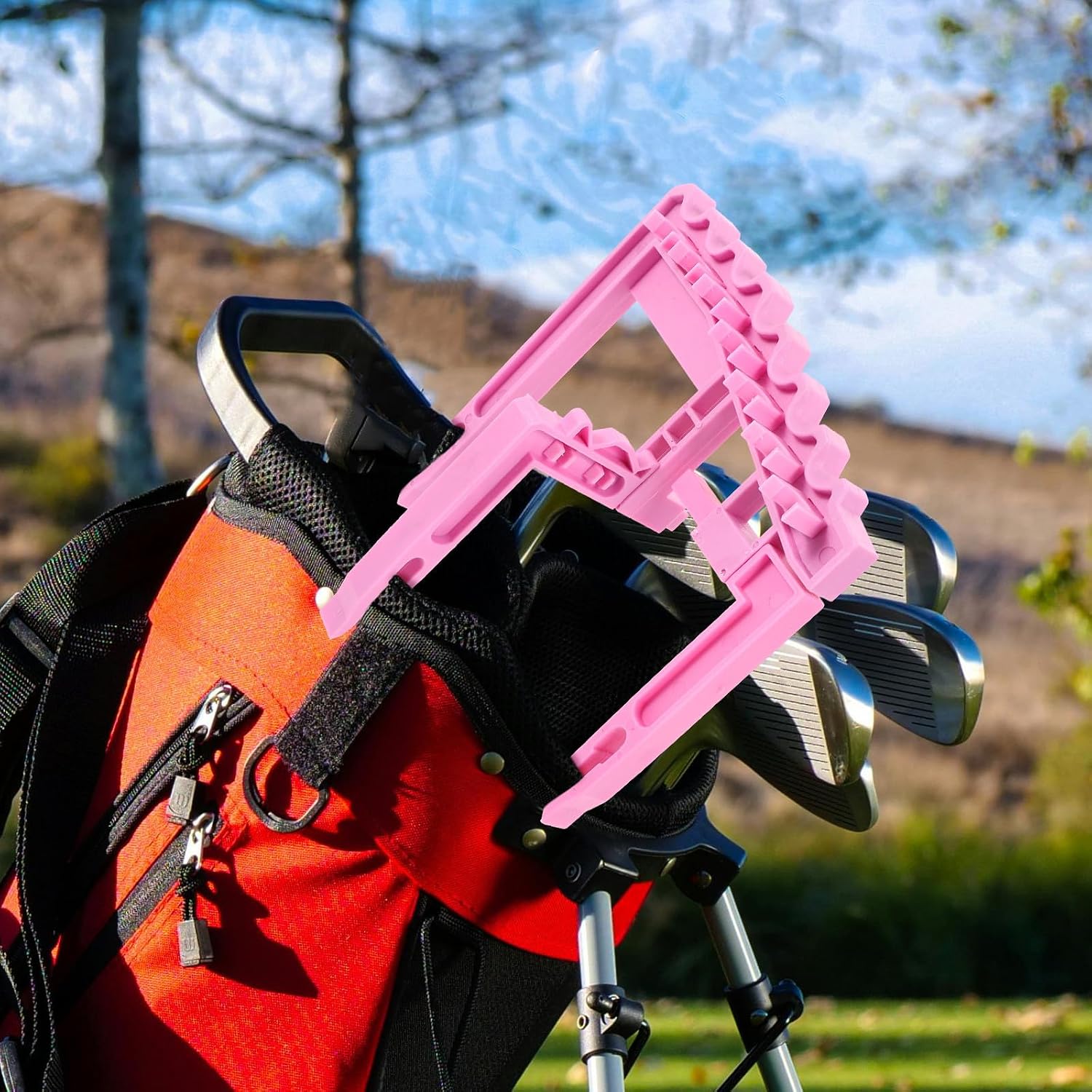 Garneck Golf Club Holder and Storage Stand Rack Pink Golf Shaft Organizer for Men Portable Golfing Accessory Suitable for Garage and Outdoor Use image 5