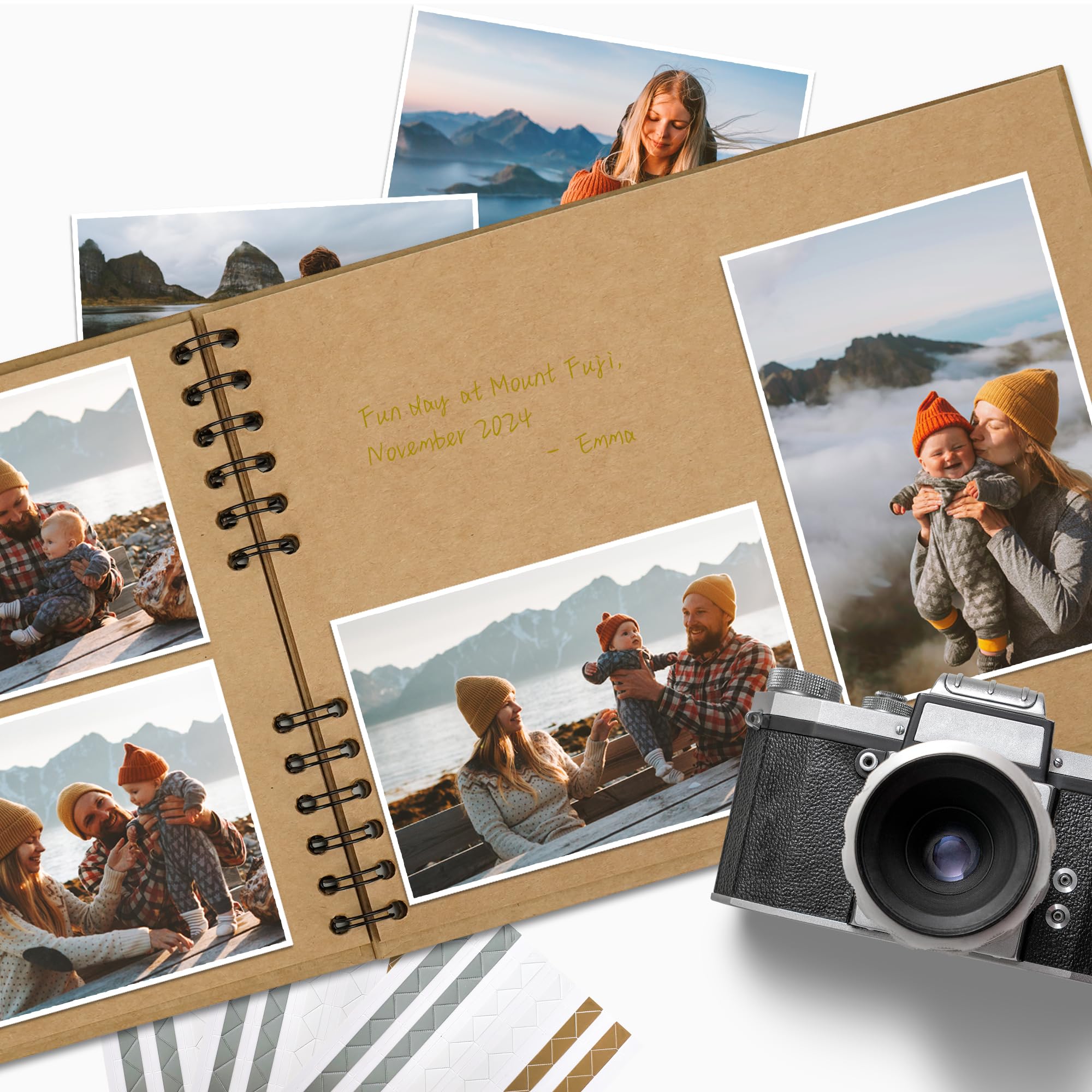 Album Fotografico Fai Da Te Con Carta Kraft - 40 Pagine Per Ricordi, Matrimoni E Viaggi