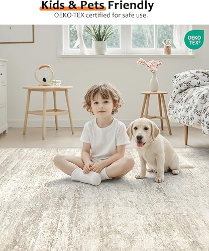 Miniatura 8 de Art&Tuft TPR17-Grey Alfombra de pasillo, reverso con antideslizante, abstracta, plegable, resistente a las manchas, lavable a máquina, para cocina,