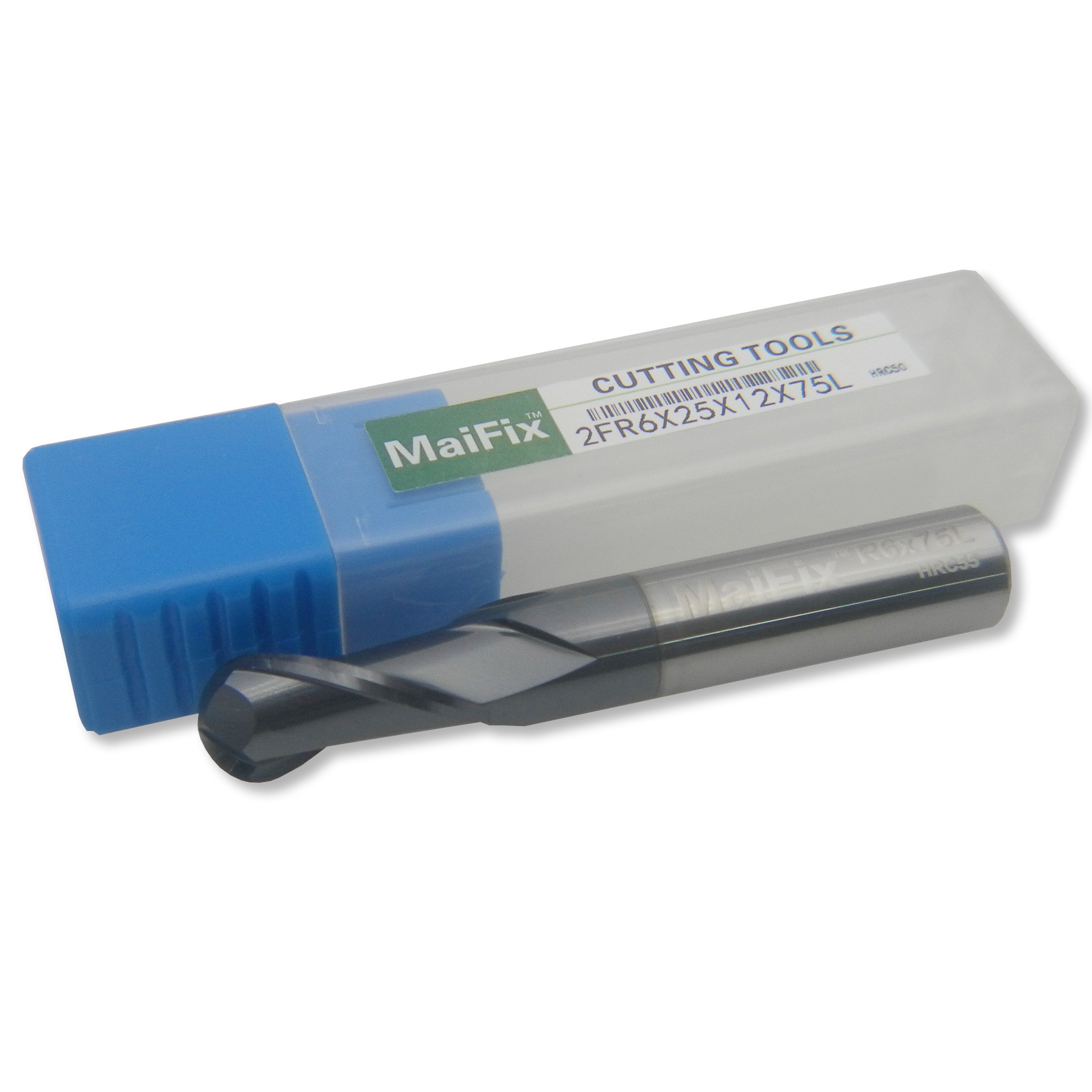 HRC50 Lot de 2 fraiseuses spirales en acier tungstène avec bec sphérique HRC50 1 mm 2 mm 3 mm 4 mm 5 mm R4 x 8 D x 60 L
