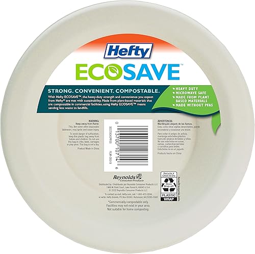 Miniatura 3 de Hefty EcoSave - Cuencos desechables, hechos de materiales a base de plantas, cuencos de papel resistentes y aptos para microondas, 25 cuencos