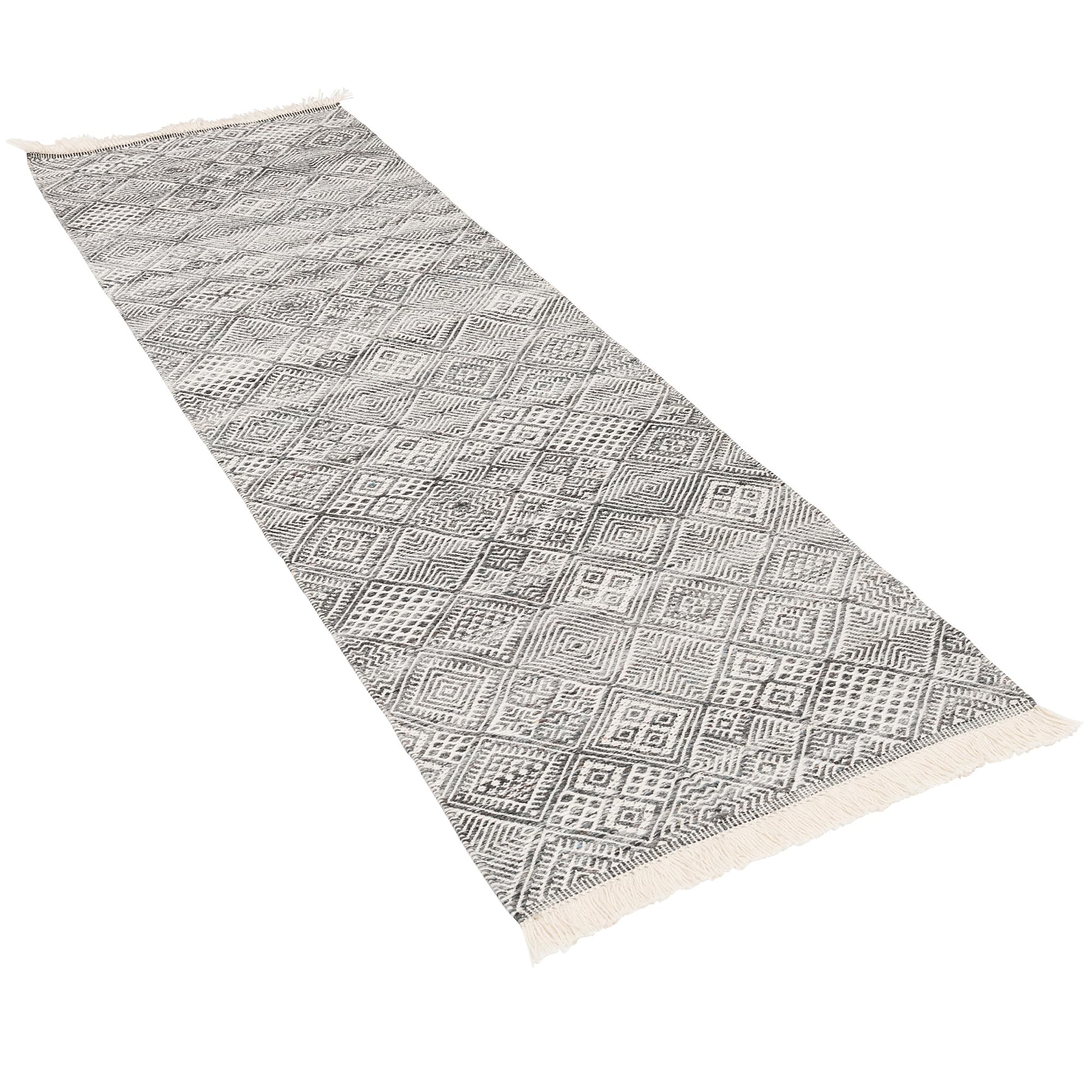 Tapis Durable Tapis de Passage Kelim Fina Anthracite Tendance 100% Pet en 3 Tailles