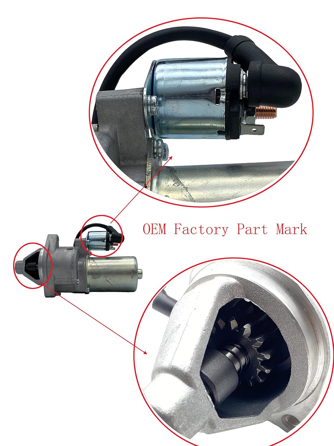 YAMAKATO GX340 GX390 Starter Motor w/Solenoid for Honda Electric Start Toro Dingo 11-13HP 128000-2750, 31210ZB80130, 31210ZE3013, 31210ZE30130, 31210-ZE3-023, DB5B6, DB5B8, SND0288, 41052044