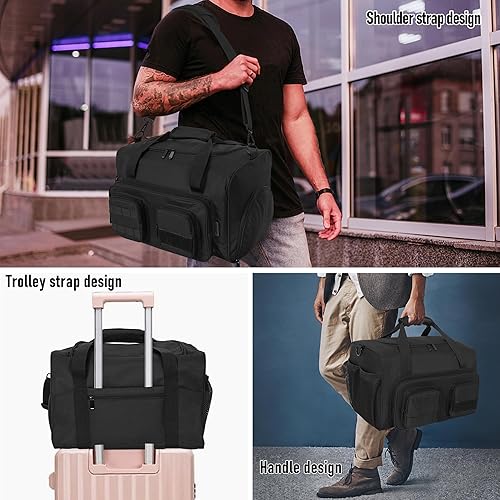 Miniatura 5 de OUUTMEE Bolsa de lona táctica militar para hombre, bolsa de gimnasio deportiva de viaje, bolsa de entrenamiento de fitness, bolsa de mano con