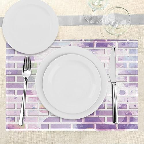 Miniatura 118 de Ambesonne Juego de 4 manteles individuales amarillos y azules, diseño de flores de primavera, flores vibrantes, manteles individuales de tela Azul