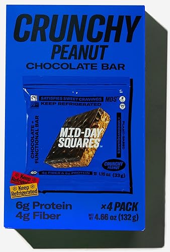 Miniatura 8 de Mid-Day Squares Barras de chocolate altas en proteínas, 1.16 onzas cada una, 2 unidades, 24 cuadrados, sabor a masa de galletas, suministro para 20