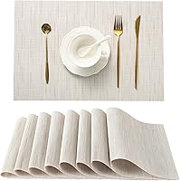 Vista 58 de Leetaltree - Manteles individuales, resistentes al calor, antideslizantes, para mesa de comedor, lavables, duraderos, tejido de PVC