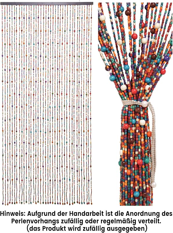 Ezcasch Színes Bambusz Gyöngyfüggöny 90x200 cm - Bohém Stílusú Ajtó- és Ablakdekoráció, Rovarháló, Kézműves Szivárvány Térelválasztó