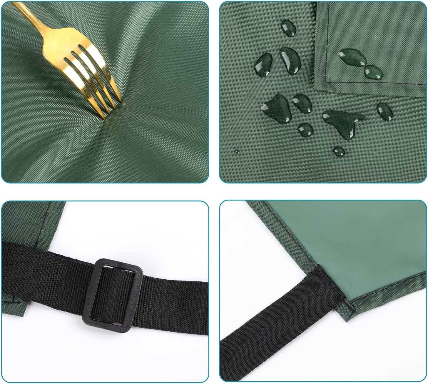 2 Pack Waterproof Rubber Vinyl Apron 40" Light Duty Model Chemical Resistant Work Apron Clothes Durable Extra Long Black with Adjustable Bib Apron for Dishwashing Lab Work Butcher Cleaning Fish Green