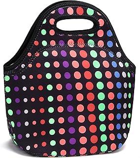 YOUBDM Neoprene Lunch Bags Thermal Insulated Lunch Tote Bag Reusable Washable Neoprene Picnic Bag for Women Men Girls