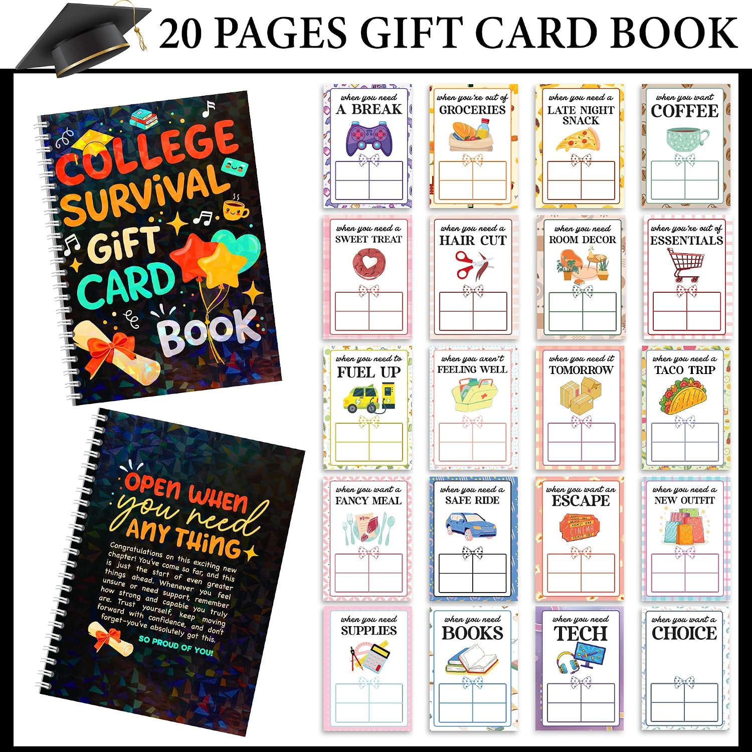 College Survival Kit Gift Card Book, Gift Card Book for College Student image 4