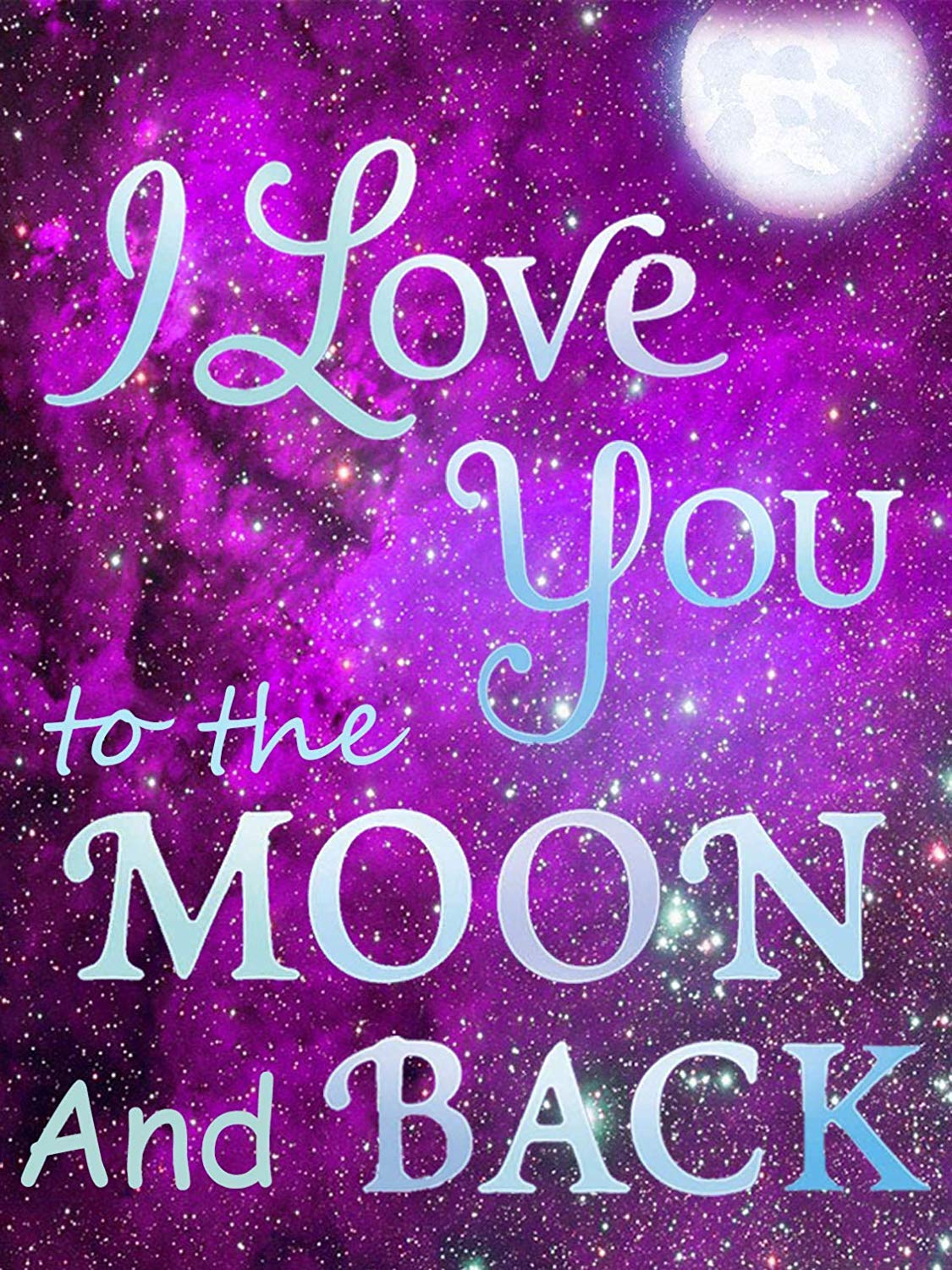 Meecaa Word 3 Diamond Painting Kits With Tools, I Love You To The Moon And Back Diy 5D Full Drill Cross Stitch Diamond Mosaic Art Crafts 30X40cm (Word 3)
