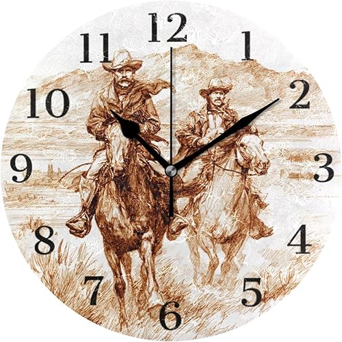 Miniatura 21 de Reloj de pared silencioso sin tictac, funciona con pilas, 9.5 pulgadas, para cocina, hogar, sala de estar, flor azul, mariposa, retro Patrón retro