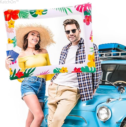Miniatura 7 de KatchOn, Luau - Marco de cabina de fotos, 28 x 23 pulgadas, accesorios de cabina de fotos Luau para decoraciones de fiesta Luau, marco inflable para
