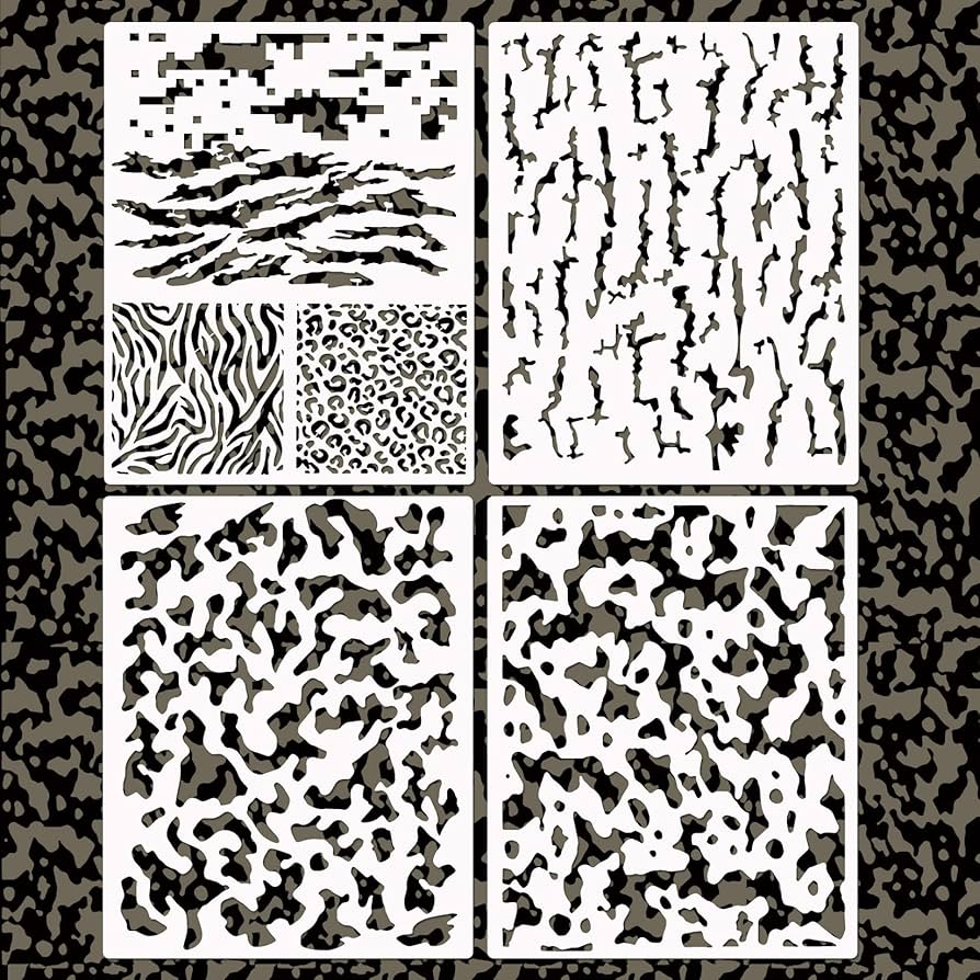Amazon.com : Camo Stencils Camouflage Pattern Stencils for Boat Spray Paint Tiger Stripe Leopard Stencil Cheetah Print Stencil Painting for Helmet Chest Wall Floor Flower Pots on Wood Crafts 11
