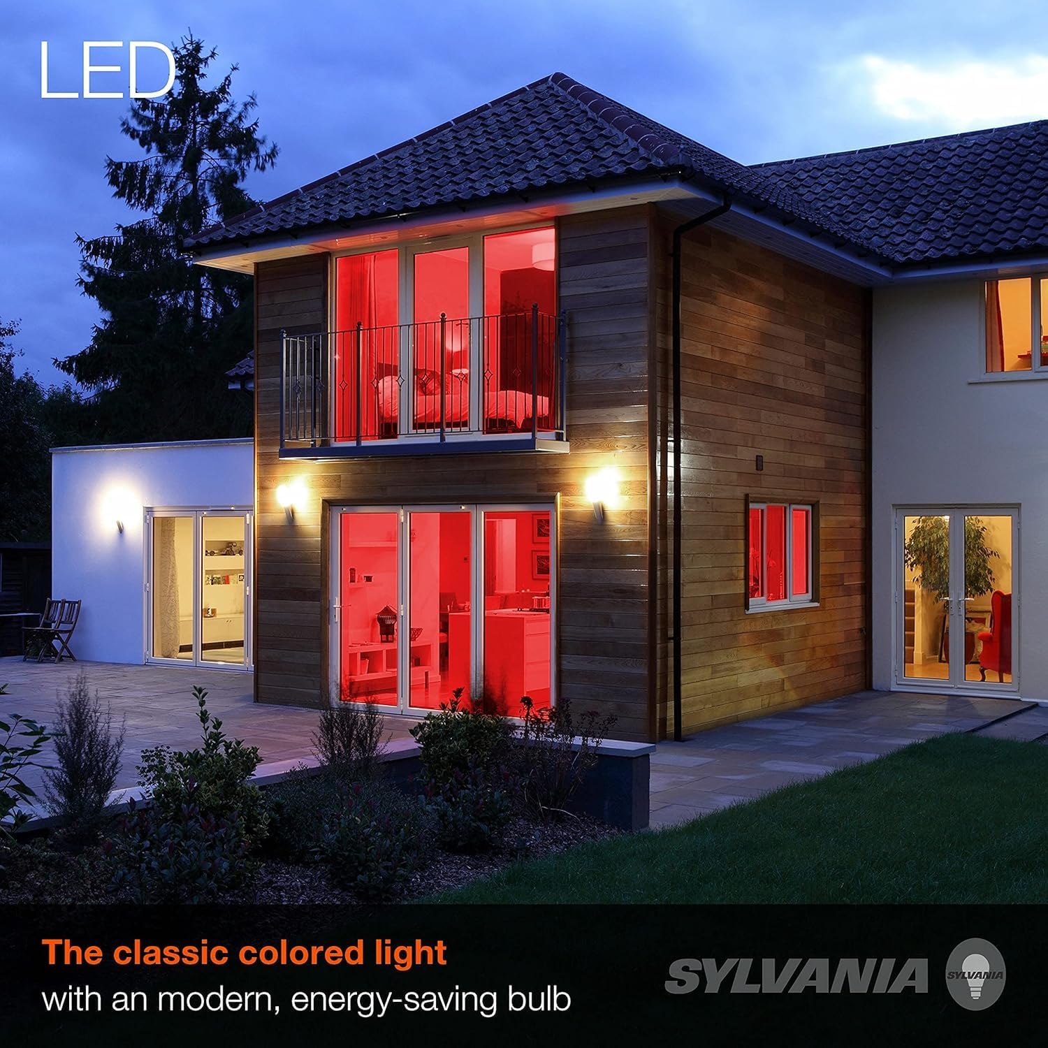LEDVANCE Sylvania LED Red Glass Filament A19 Light Bulb, Dimmable, Efficient 4.5W, E26 Medium Base - 1 Pack (70300)