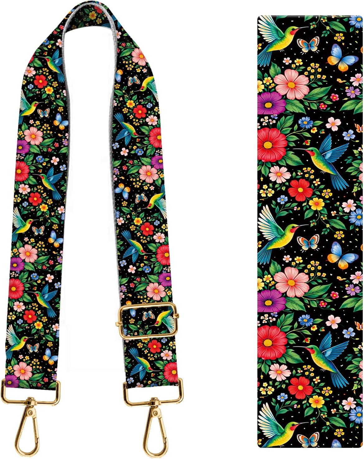 Purse Strap Replacement Crossbody 1.5" Wide Gold Buckle Shoulder Strap, Cute Adjustable Long Bag Strap
