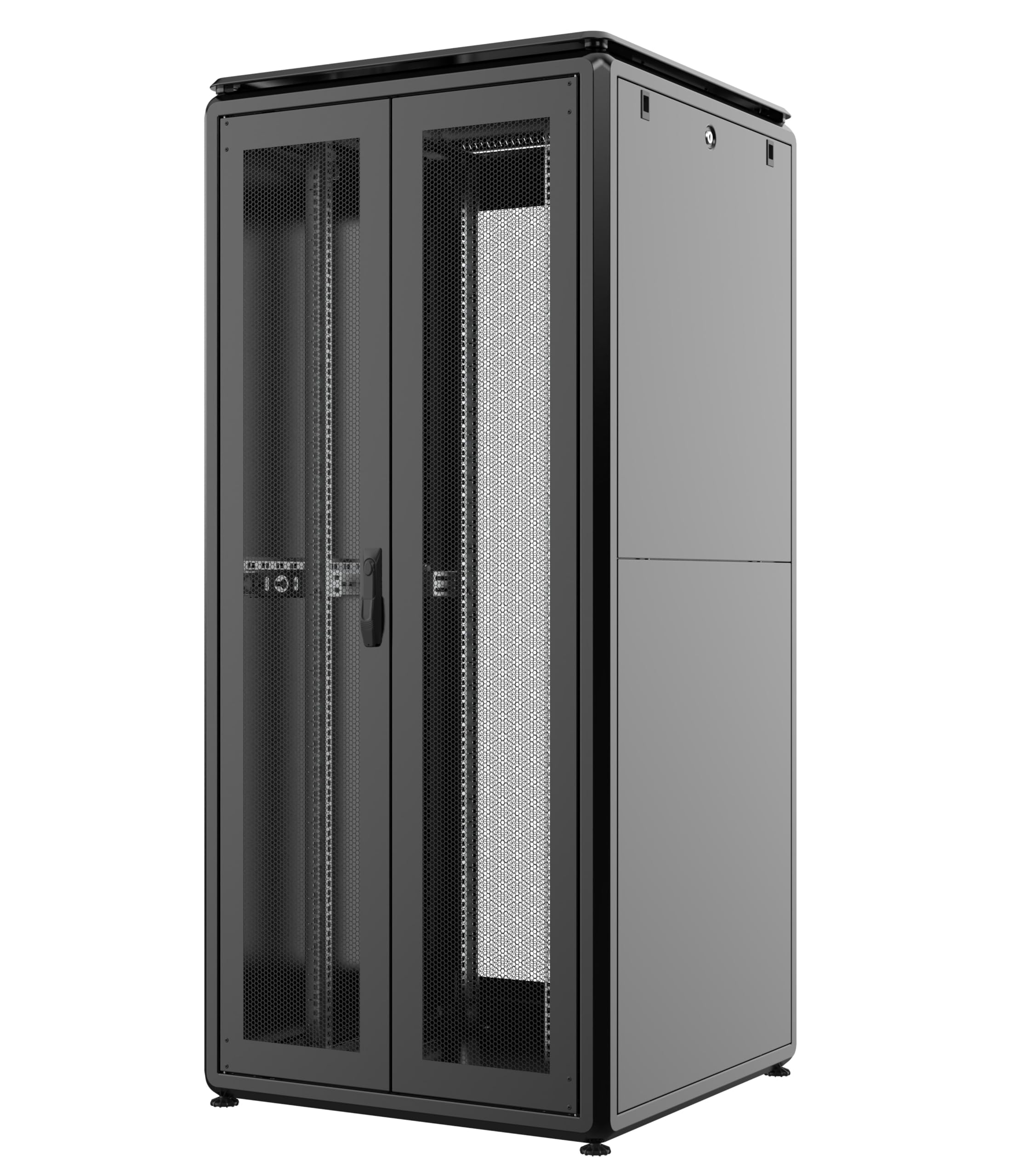 Techly Professional 365924 Armadio Server Rack 19" 800x1000 42U Nero Porta Grigliata Doppio Battente Serie Evolution Ventilato Nero