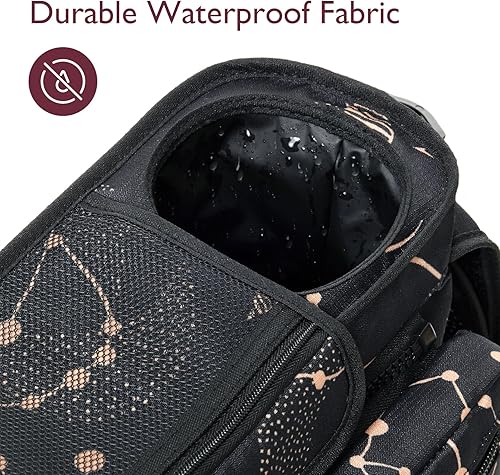 Miniatura 5 de Momcozy Organizador universal para cochecito de bebé, 2 portavasos aislados, bolsillo desmontable con cremallera, correa de hombro ajustable, gran