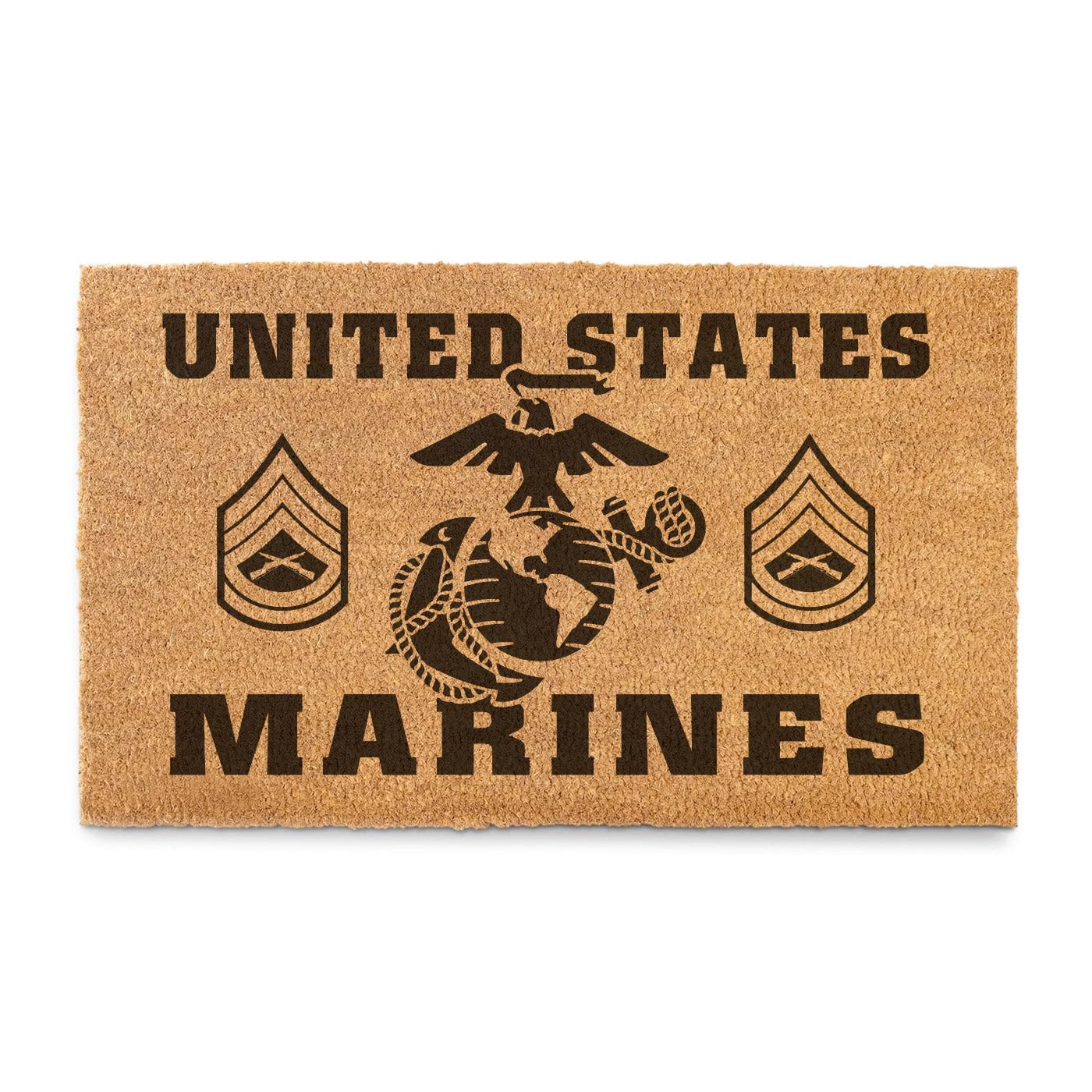 7.62 Design USMC Gunnery Sergeant E-7 18 x 30 inch Coir Doormat - Made in The USA