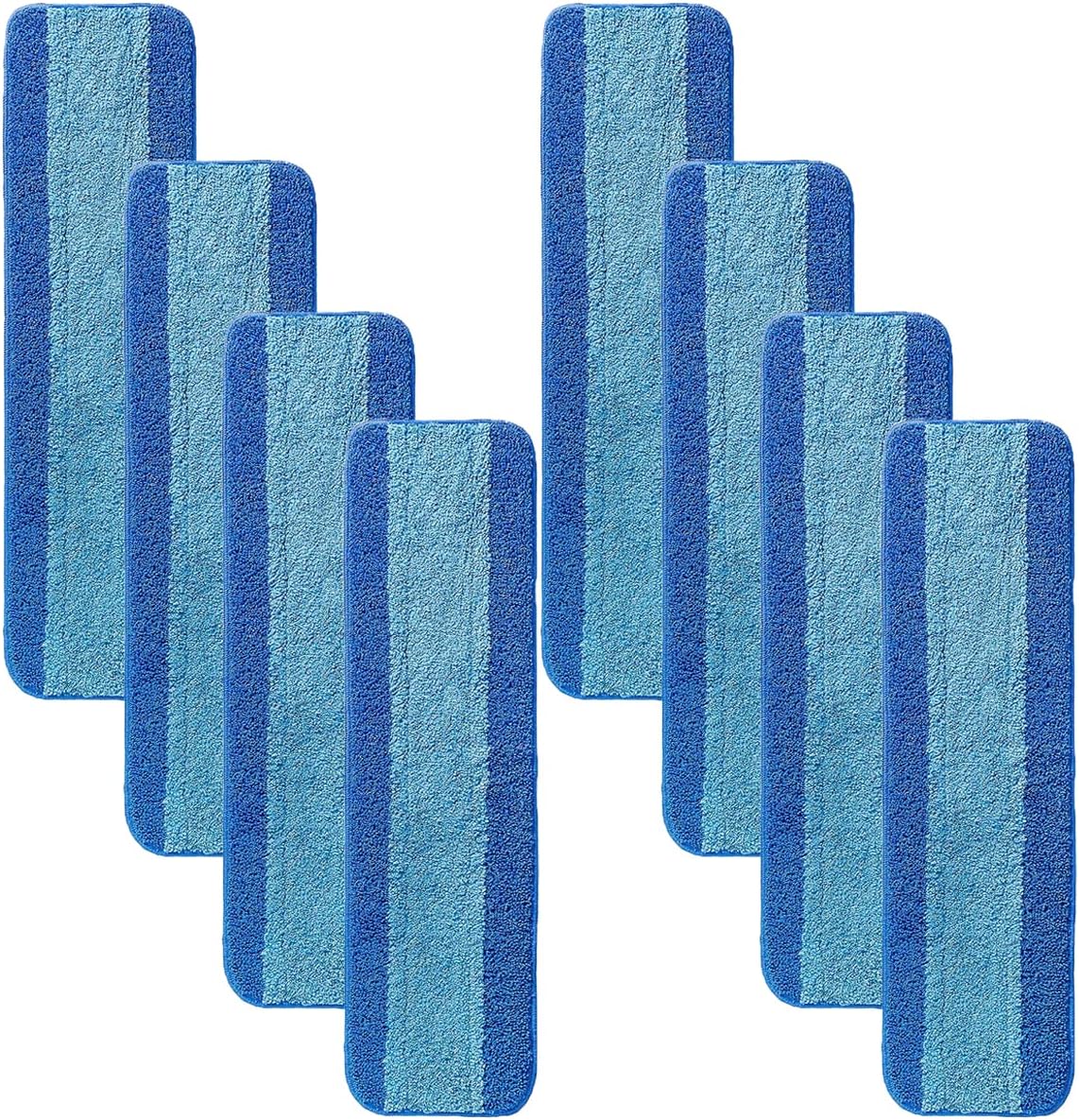 MZY LLC 8 Pack Microfiber Cleaning Pads Compatible with Bona Mop, 18 Inch Microfiber Mop Pads Reusable Pads for Hardwood Floor Cleaning