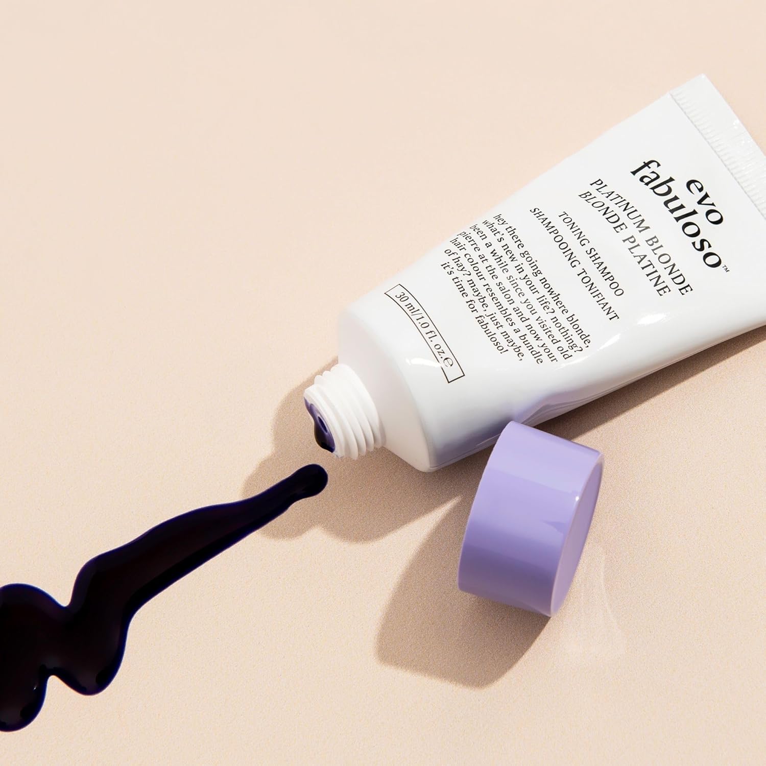 EVO Fabuloso Platinum Purple Toning Shampoo for Blonde & Grey Hair - Neutralizes Brass, Cleanses & Revives