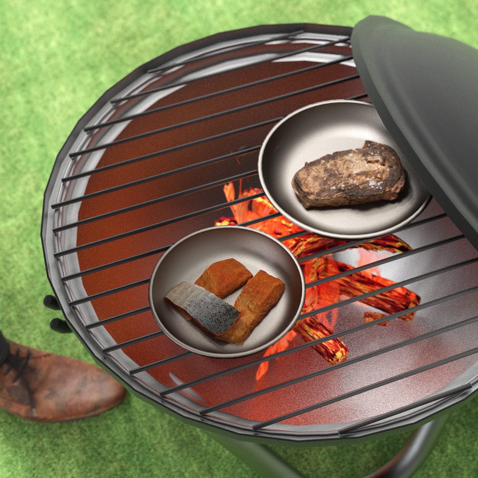 Camping Geschirr Teller, Titan Camping Teller Pan Outdoor Camping Pfanne Geschirrset Outdoor Ultraleicht Kochgeschirr Freien Wandern Picknick BBQ