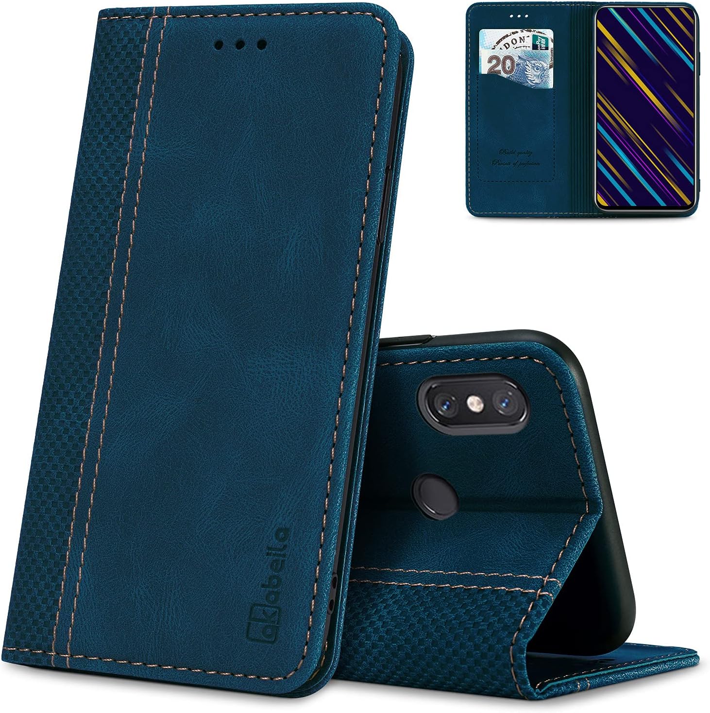 AKABEILA Case for Xiaomi 13 Ultra 5G Premium PU Leather Flip Wallet Case with Magnetic Closure Kickstand Card Slots Folio Mobile Phone Case Cover Protective Case Blue