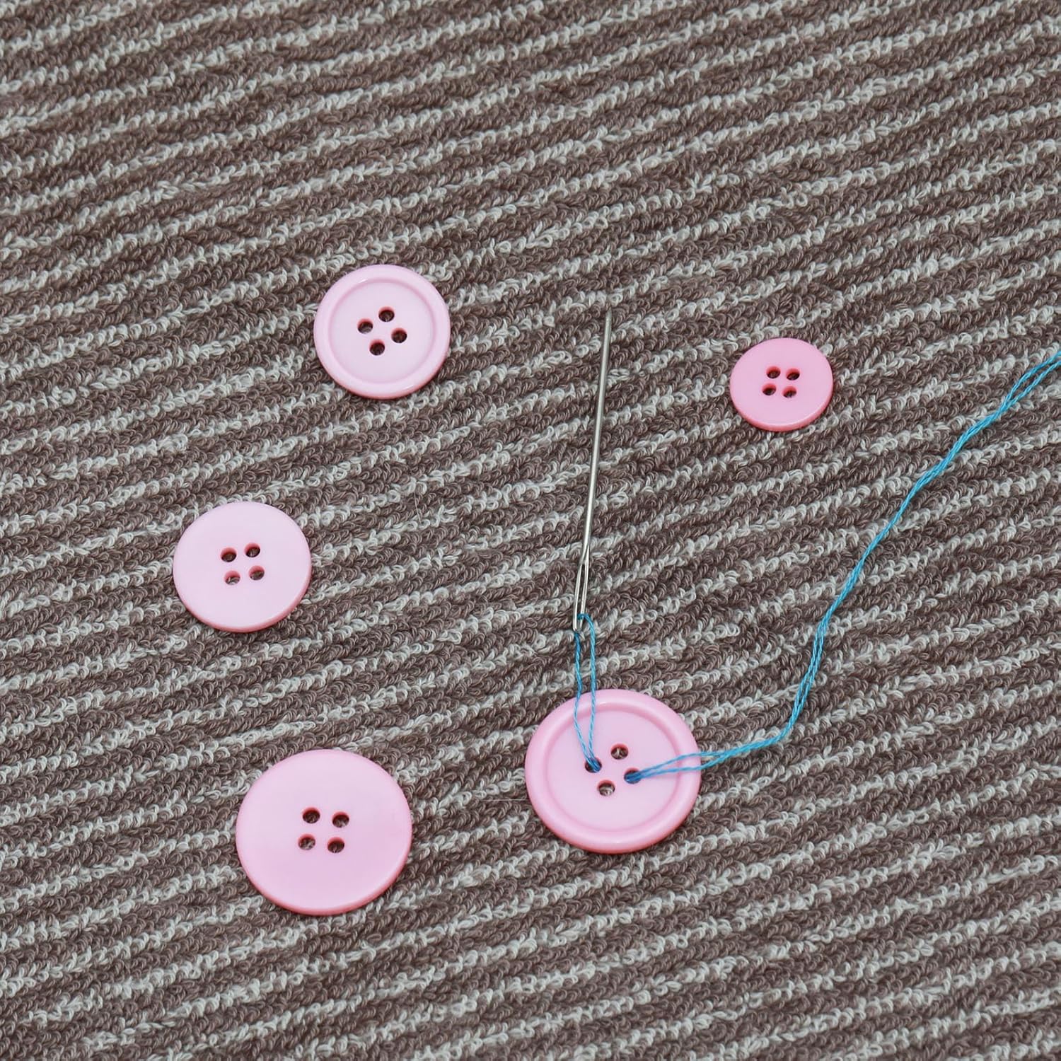 Lilaly 100 pcs Buttons for Crafts Buttons, Button DIY Buttons, Mixed Sewing Buttons, 5 Sizes of Round Mixed Buttons Suitable for for Crafts, Coats, Shirts, Pants, Shorts and More(Pink) - Image 5