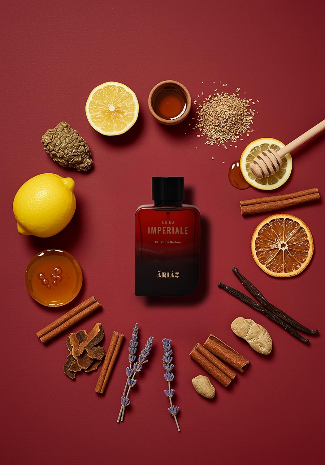 ARIAZ Aura Imperiale Unisex Extrait de Parfum - Built for the Sophisticated with Lavender, Bergamot, Lemon, Cinnamon, Honey, Vanilla & Tonka - Long Lasting Oil Based Luxury Winter Fragrance - 3.4 Oz
