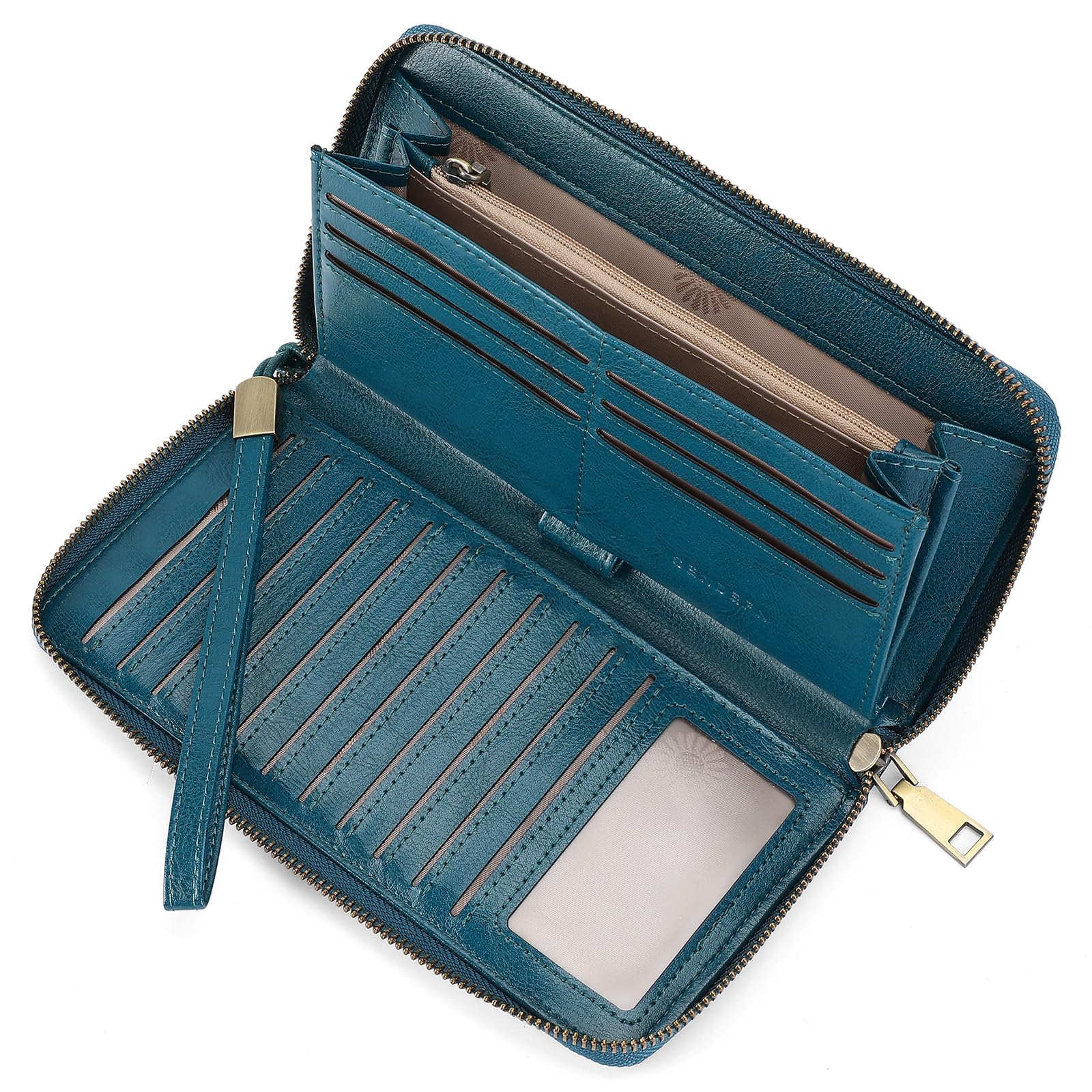 SENDEFN Women Leather Wallets RFID Blocking Zip Around Credit Card Holder Phone Clutch