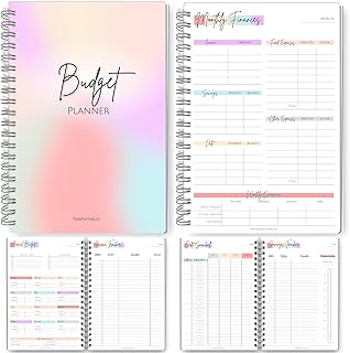 Budgetplaner und monatlicher Rechnungsorganizer, Finanzplaner, Finanzeinsparungen, Schulden, Einnahmen, Ausgaben, Ausgaben und Rechnungs-Tracker, A5 (Regenbogen)