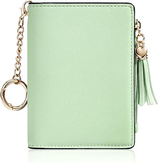 Gostwo Small Wallet for Women Girls, Cute Bifold RFID Blocking Teen Wallets | Cute Bifold Credit Card Holder with ID Window, Zippered Coin Purse Tassel ideal for Ladies, Commuters and Women for Daily Use