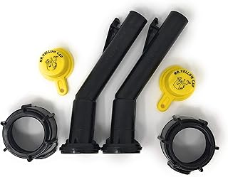 2 - Mr. Yellow Cap Fuel Gas Can Jug Spouts Nozzles, Rings & Caps, replaces Blitz 900302 900092 900094 Old Style - Please Read Description Thoroughly Before Ordering! Thank You
