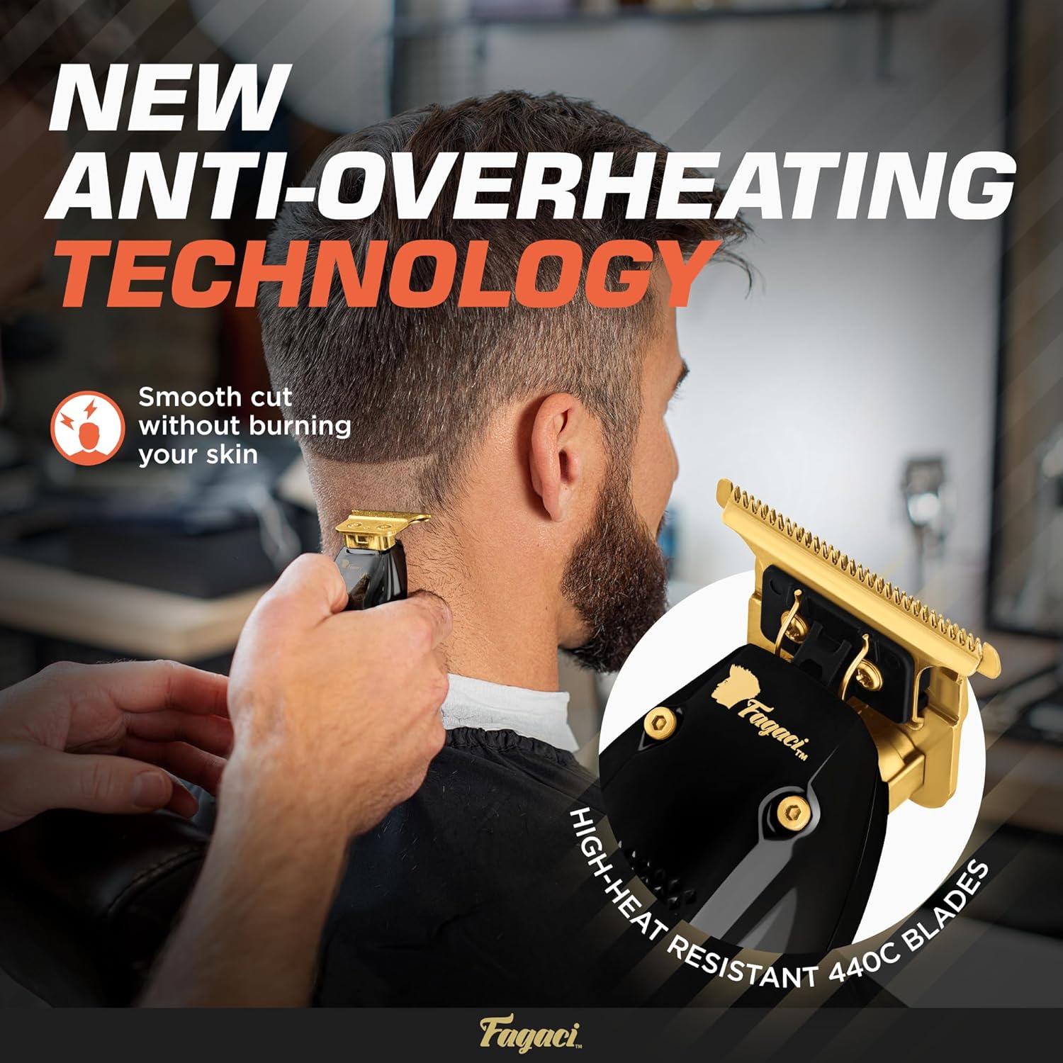 Fagaci Men's Hair Trimmer - Turbo Power with Precise Cutting, Adjusted Zero Gap Blades for Clean and Fine Cuts - Image 7