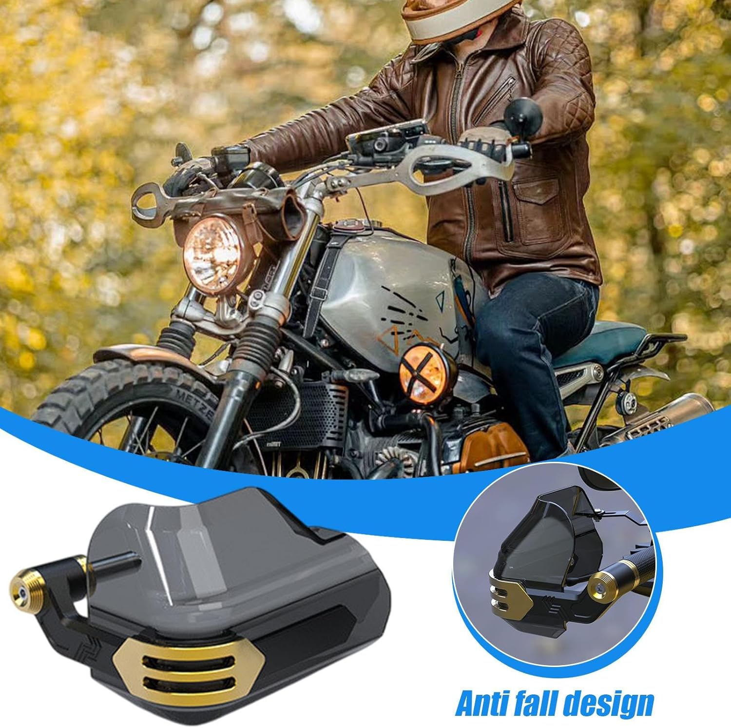 Dirt Bikes Handguards,Motorcycle Handlebar Guards Anti-Fall Motorcycle Handbrake Guard - Decorative Handguards Handle Wind Deflector for Most Motorcycles