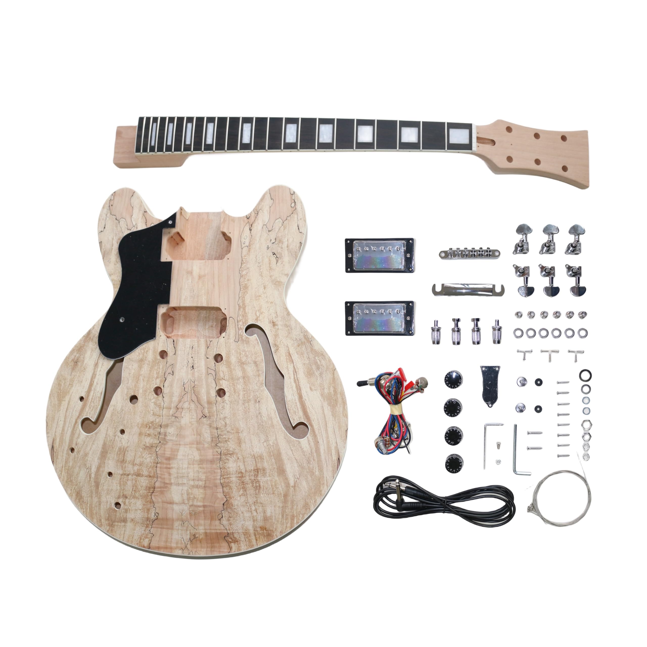 Coban Guitars DIY Guitar Kit GDES22L Left Handed Mahogany Semi Hollow