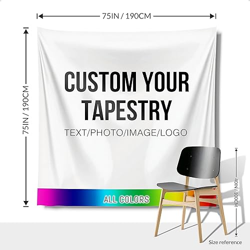 Miniatura 10 de Misnest Tapiz personalizado, fotos personalizadas, texto para el hogar, dormitorio, fiesta, sala de estar, telón de fondo, horizontal, 37 x 29