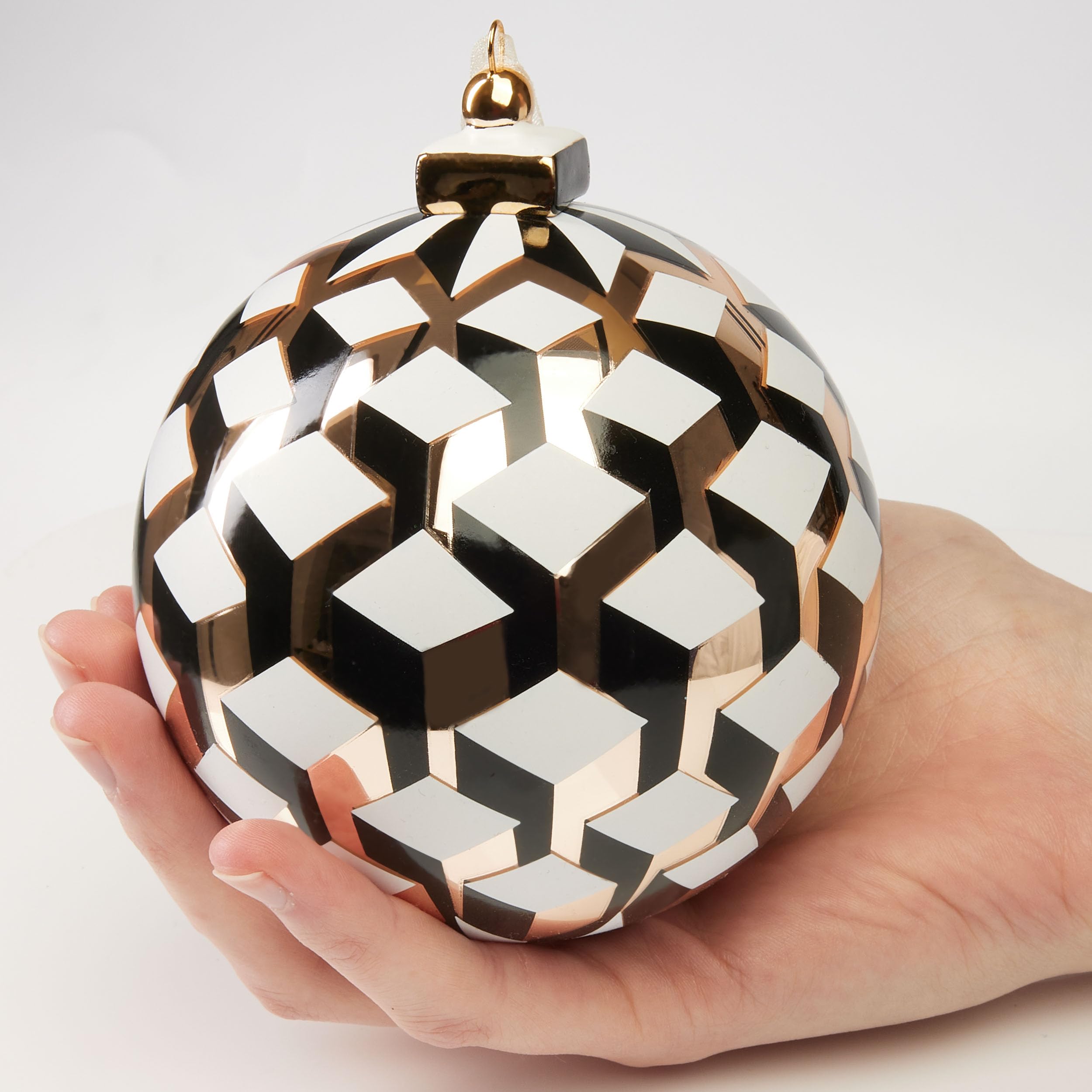 BRUBAKER Palla Di Natale Re Degli Scacchi, 10 Cm, Vetro E Porcellana Con Corona Dorata, Eleganza Per L'Albero