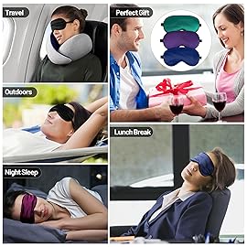 Sleep Mask, Silk Eye Mask for Sleeping with Adjustable Strap, Satin Blackout Sleeping Eye Mask for Men&Women, Comfortable Blindfold Eyeshade for Night Sleep (Blue,Green,Purple)