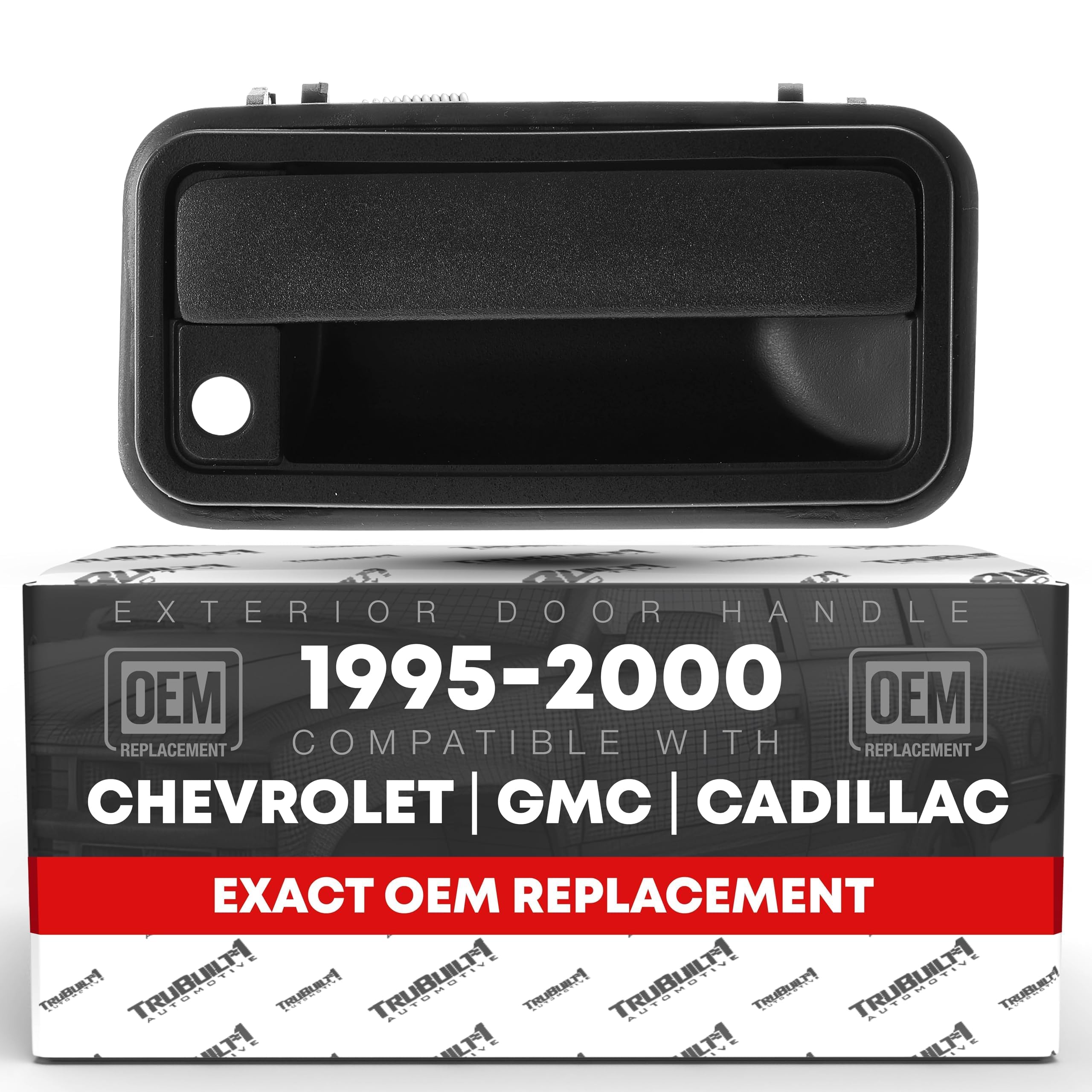 Exterior Door Handle, Front Right Passenger Side - Compatible with 1995-2000 Chevrolet, GMC C/K 1500 2500 3500 Suburban Tahoe Yukon; 1999-2000 Cadillac Escalade - Textured, Metal Lever - OEM 15742230