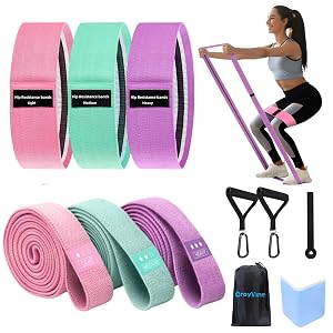 Pull Up Bands Resistance Bands Set for Working Out 8 PC Long Exercise Bands Fabric Booty Bands for