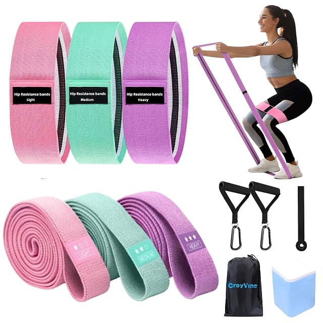 Pull Up Bands Resistance Bands Set for Working Out 8 PC Long Exercise Bands Fabric Booty Bands for